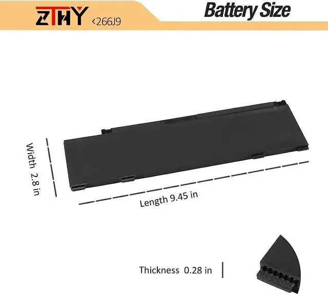 Alt view image 7 of 7 - ZTHY 266J9 Battery Replacement for Dell G3 15 3500 3590 3790 G5 15 5500 SE 5505 P89F Inspiron 5490 INS 15PR-1545W 1548BR 1645W 1742BR 1742W Series 0415CG C9VNH 0PN1VN 0M4GWP 11.4V 51Wh 3Cell