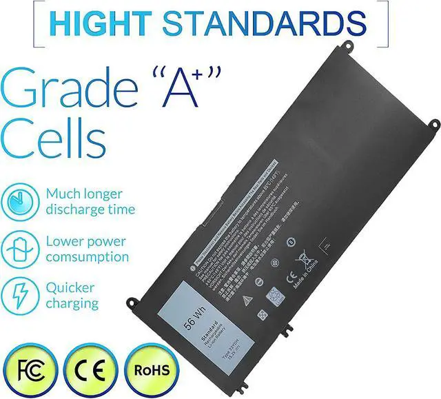 Alt view image 4 of 7 - 33YDH Battery for Dell Inspiron 17 7000 7773 7786 7778 7789 2-in-1 15 7577 Latitude 13 3380 14 3490 15 3590 3580 G5 15 5587 G3 3579 3779 G7 7588 Vostro 7580 7570 PVHT1 P30E 81PF3 081PF3