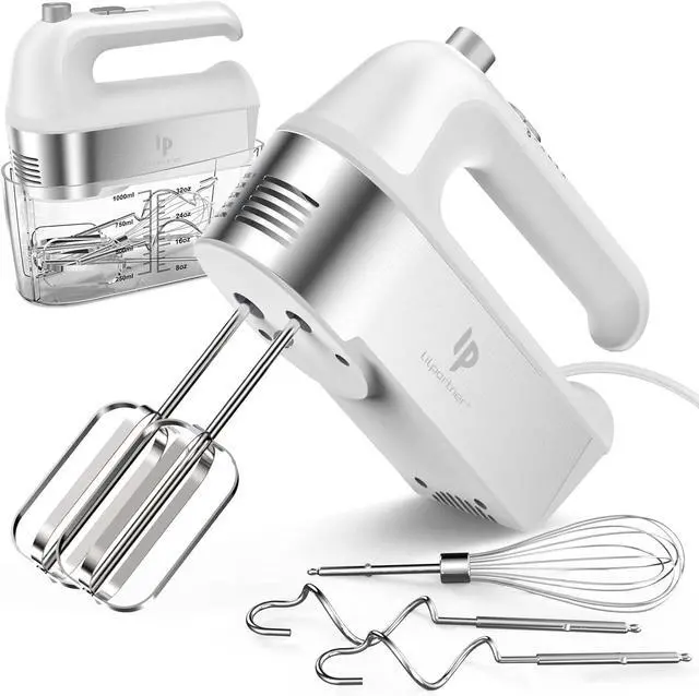 Main image of Hand Mixer Electric, 450W Kitchen Mixers with Scale Cup Storage Case, Turbo Boost/Self-Control Speed + 5 Speed + Eject Button + 5 Stainless Steel Accessories, For Easy Whipping Dough,Cream,Cake