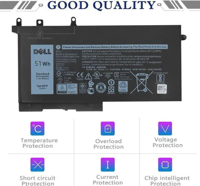 Alt view image 5 of 6 - DELL 93FTF Laptop Battery Compatible with DELL Latitude 5280 5480 5580 5590 5490 5288 5290 5488 E5280 E5480 E5580 E5490 E5590 E5290 Precision 15 3520 3530