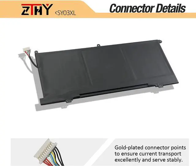 Alt view image 4 of 7 - ZTHY SY03XL Laptop Battery Replacement for HP Chromebook X360 14 G1 14-DA 14-DA0011DX 14-DA0021NR 14-DA0500ND Chromebook 15-DE 15-DE0010NR 15-DE0021CL L29913-221 L29959-002 SY03060XL 11.55V 60.9Wh