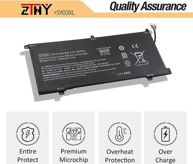 Alt view image 5 of 7 - ZTHY SY03XL Laptop Battery Replacement for HP Chromebook X360 14 G1 14-DA 14-DA0011DX 14-DA0021NR 14-DA0500ND Chromebook 15-DE 15-DE0010NR 15-DE0021CL L29913-221 L29959-002 SY03060XL 11.55V 60.9Wh