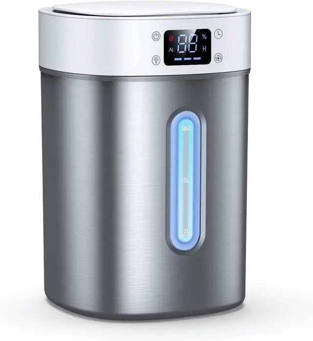 Main image of 4L Ultrasonic Cool Mist Humidifier with 304 Stainless Steel Tank, Auto Humidity Control, Night Light, and Timer - For Large Rooms and Baby