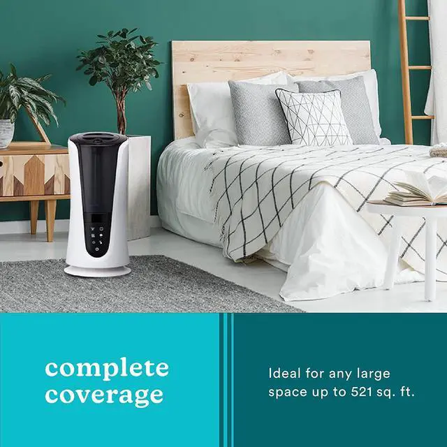 Alt view image 7 of 7 - Homedics Ultrasonic Humidifier  Large Deluxe Air Humidifiers for Bedroom, Plants, Office  Cool and Warm Mist Humidifiers, Essential Oil Pads and Built-In Timer, 5 Mist Settings, White and Black