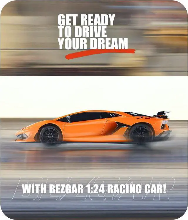 Alt view image 6 of 7 - BEZGAR Remote Control Car Licensed RC Car, 1:24 Lambo Toy Car for Kids, Lambo Aventador SVJ Remote Control Model Car Electric Sport Racing Hobby Car for 3 4 5 Year Old Boy Birthday Gift (Orange)