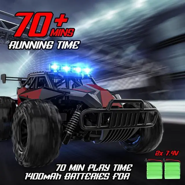 Alt view image 3 of 7 - BLUEJAY Remote Control Car - 2.4GHz High Speed 33KM/H RC Cars Toys, 1:12 Monster RC Truck Off Road with LED Headlight and Rechargeable Battery Gifts for Adults Boys 8-12