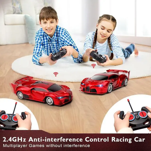 Alt view image 2 of 6 - Remote Control Car 2.4Ghz Rechargeable High Speed 1/18 RC Cars Toys for Boys Girls Vehicle Racing Hobby with Headlight Christmas Birthday Gifts for Kids (Red)