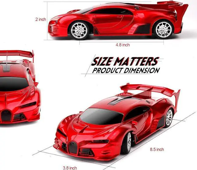 Alt view image 6 of 6 - Remote Control Car 2.4Ghz Rechargeable High Speed 1/18 RC Cars Toys for Boys Girls Vehicle Racing Hobby with Headlight Christmas Birthday Gifts for Kids (Red)