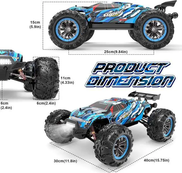 Alt view image 7 of 7 - Hosim Brushless RC Cars, 1:10 68+ KMH High Speed Remote Control Car for Adults Boys, 4X4 All Terrains Waterproof Off Road Hobby Grade Large Fast Racing Buggy Toy Gift Monster Trucks