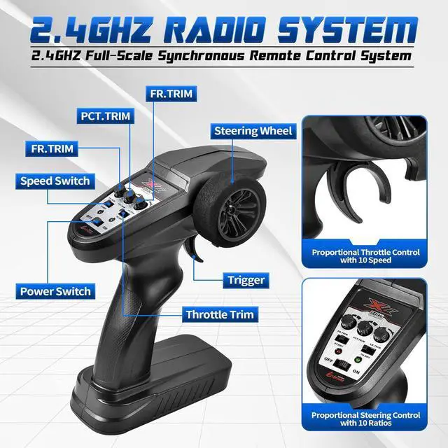 Alt view image 6 of 7 - Hosim Brushless RC Cars, 1:10 68+ KMH High Speed Remote Control Car for Adults Boys, 4X4 All Terrains Waterproof Off Road Hobby Grade Large Fast Racing Buggy Toy Gift Monster Trucks