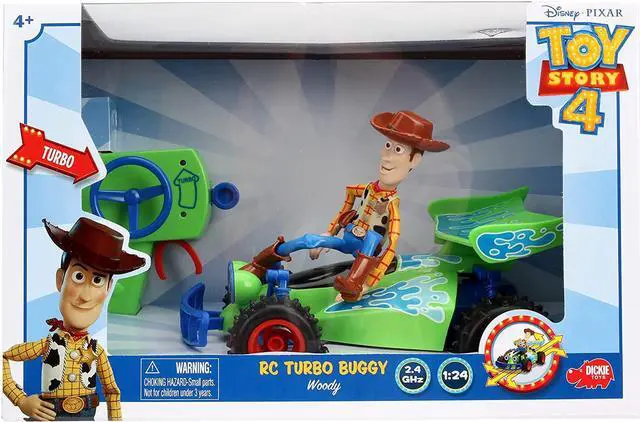 Alt view image 3 of 7 - Jada Toys Jada Disney Pixar Toy Story 4 Turbo Buggy W/Woody Radio Control Vehicle, 2.4 Ghz, 1: 24