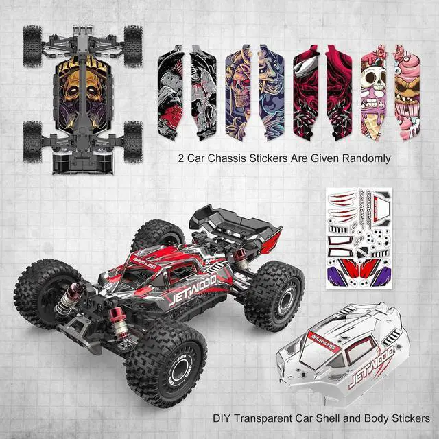 Alt view image 6 of 6 - Jetwood 1/16 Fast Brushless RC Cars for Adults, Max 42 mph High Speed Remote Control Car for Boys, Electric All Terrain RTR RC Buggy, Hobby Grade RC Truck, JC16EP with 2 Lipo