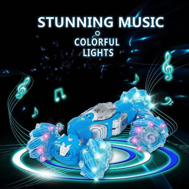 Alt view image 4 of 7 - BEMITON Boys Aged 6-12 Birthday Gift Ideas- Gesture Sensing RC Stunt Car Toy for Kids, Hand-Controlled 2.4Ghz Remote Control Twist Cars, 4WD All-Terrain Off-Road Vehicle