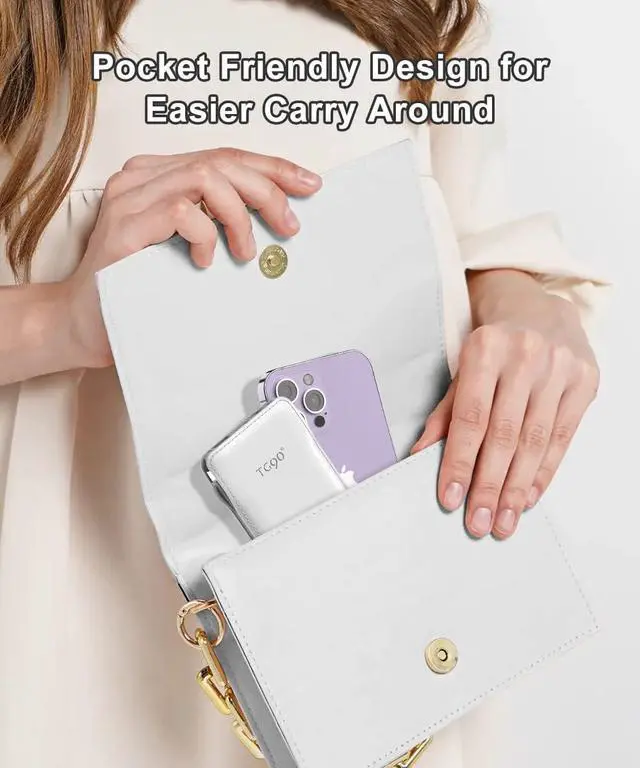 Alt view image 5 of 7 - TG90° Cellphone Portable Charger with Built in Lightning and Android Cables Power Bank 10000mah External Battery Packs, USB-C Portable Battery Backup Charger Compatible with iPhone and Android Phones