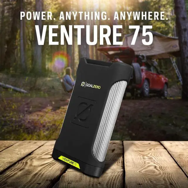 Alt view image 3 of 7 - Goal Zero Venture 75 Portable Charger Power Bank 19200mAH 60W USB-C Power Delivery Port, 2 USB Outputs IP67 Rating 50 Lumens Flashlight