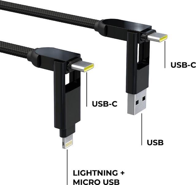  Rolling Square inCharge XL 6-in-1 Multi Charging Cable,  Portable USB and USB-C Cable with 100W Ultra-Fast Charging Power, 1  Ft/0.3m, Urban Black : Cell Phones & Accessories