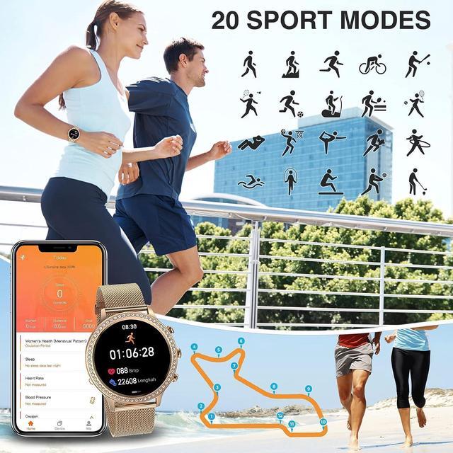Alt view image 5 of 6 - Women's Smart Watch(Call Receive/Dial), Lefitus Fitness Tracker Waterproof Smartwatch for Android iOS Phones with 1.32" HD Full Touch Screen AI Voice Control Heart Rate Sleep Monitor Pedometer