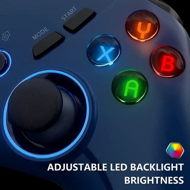 Alt view image 5 of 7 - Kujian PC Gaming Controller, Wireless PC Controller Compatible with Windows/Switch/Steam/MacOS/Android/iOS/Smart TV, Dual Vibration Gamepad Joystick Bluetooth Game Controller with Turbo, LED Backlight