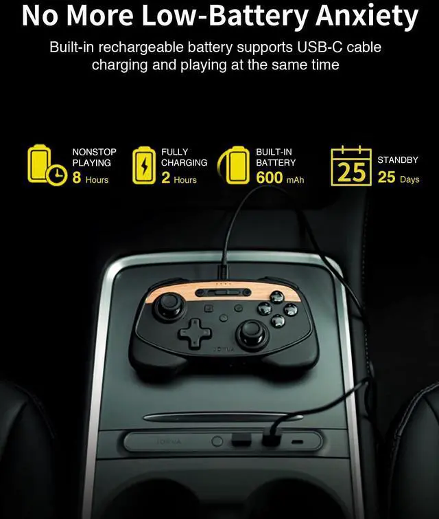 Alt view image 7 of 7 - Multi-Device Wireless Controller Compatible for Tesla 2025 New Model YModel 3/Y/S/X/cybertruck Compatible for Switch, one controller set, SPECIAL PROGRAMMED and DESIGN FOR TESLA White