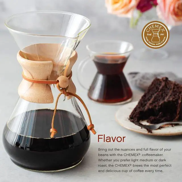 Alt view image 4 of 7 - Chemex Pour-Over Glass Coffeemaker - Glass Handle Series - 10-Cup - Exclusive Packaging