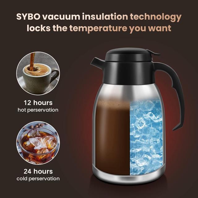 Sybo 12 Cup Stainless Steel Pour Over Coffee Maker Brewer w/ Airpot 