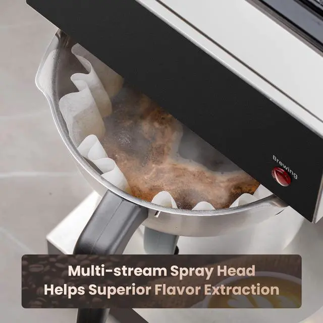 Alt view image 5 of 7 - SYBO Commercial Coffee Makers 12 Cup, Drip Coffee Maker Brewer with 74Oz thermal carafe, Stainless Steel Cafetera SF-CB-1AA