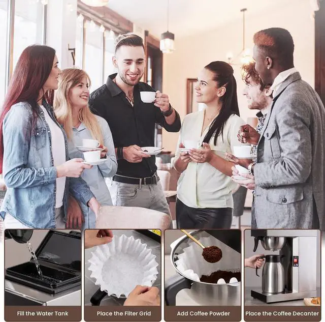 Alt view image 7 of 7 - SYBO Commercial Coffee Makers 12 Cup, Drip Coffee Maker Brewer with 74Oz thermal carafe, Stainless Steel Cafetera SF-CB-1AA