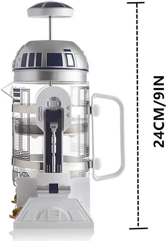 Alt view image 2 of 7 - Noble Createaprototype NBCDY Hand Coffee Machine, Creative Robot R2D2 Mini Stainless Steel Filter Coffee Maker, Home Insulation Pressure Pot