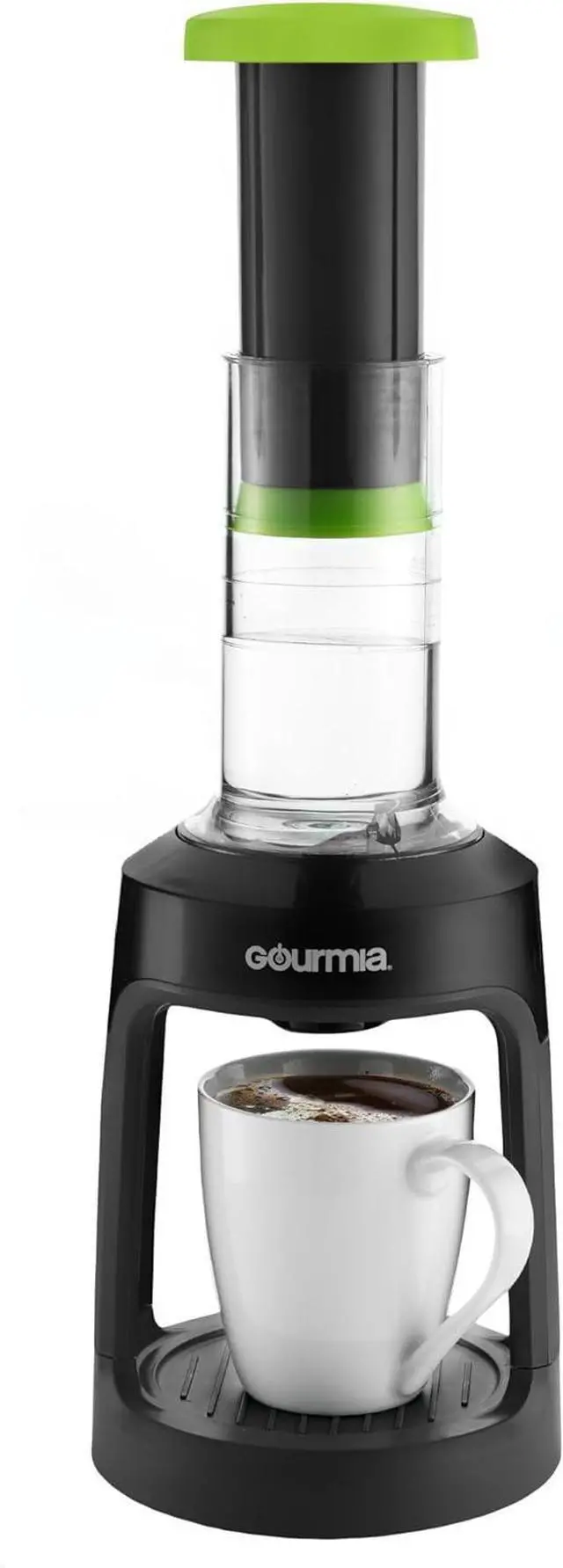 Alt view image 3 of 5 - Gourmia GKCP135 Manual Coffee Brewer - Single Serve Manual Hand French Press Coffee Maker - No Electricity - Brew Coffee Anywhere - Green