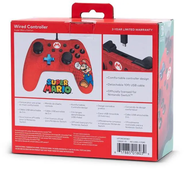 Alt view image 2 of 7 - PowerA Wired Controller for Nintendo Switch - Mario, Gamepad, Game controller, Wired controller, Officially licensed