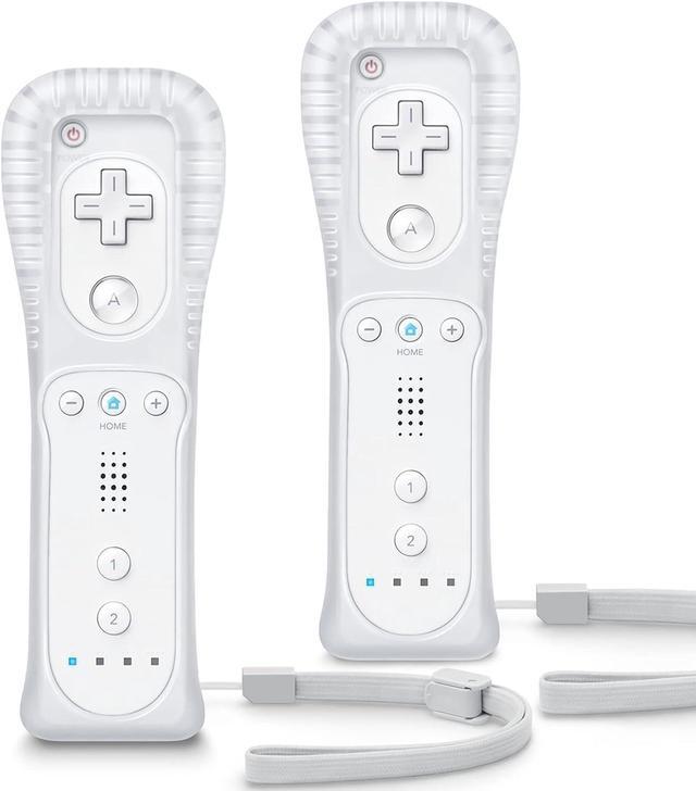 Main image of Wii Controller 2 Pack Wii Remote Controller with Silicone Case and Wrist Strap Remote Controller for Wii/Wii U White