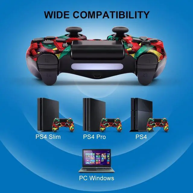Alt view image 3 of 6 - MOOGOLE PS4 Controller Wireless, with USB Cable/1000mAh Battery/Dual Vibration/6-Axis Motion Control/3.5mm Audio Jack/Multi Touch Pad/Share Button, PS4 Controller Compatible with PS4/Slim/Pro/PC