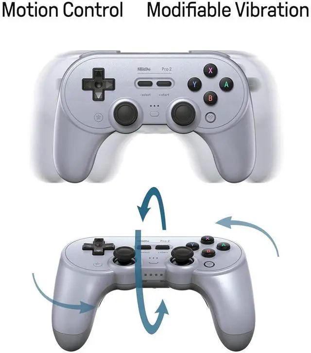Alt view image 4 of 7 - 8Bitdo Pro 2 Wireless Bluetooth Controller with Travel Case, Hall Effect Joystick Update, Retro Gamepad for Switch/Switch 2, PC, Android, and Steam Deck & Apple (Black Edition)