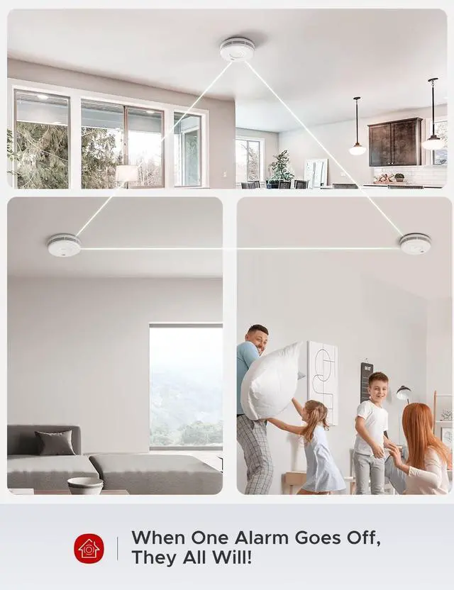 Alt view image 6 of 7 - X-Sense AC Hardwired Combination Smoke and Carbon Monoxide Detector, Hardwired Interconnected Smoke and CO Detector Alarm with Replaceable Battery Backup, XP06, 1-Pack