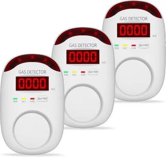 Main image of 3 Packs Natural Gas Detector - Leak for Home,RV, Detectors Home Gas,Combustible LNG, LPG,Propane,Methane.