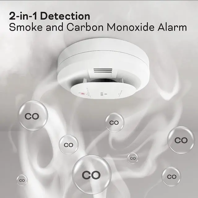 Alt view image 2 of 7 - Kidde Hardwired Smoke & Carbon Monoxide Detector, AA Battery Backup, Interconnectable, LED Warning Light Indicators