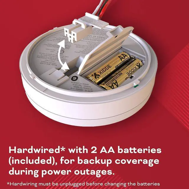 Alt view image 3 of 7 - Kidde Hardwired Smoke & Carbon Monoxide Detector, AA Battery Backup, Interconnectable, LED Warning Light Indicators