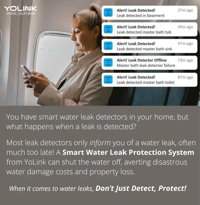Alt view image 5 of 7 - Water Leak Detection Starter Kit, w/SpeakerHub Audio/Talking Hub & Water Leak Sensor 1, LoRa Up to 1/4 Mile Open-Air Range, SMS/Text, Email & Push Notifications, w/Alexa, IFTTT, Home Assistant