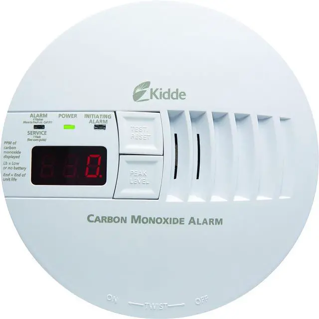 Main image of Kidde Hardwired Carbon Monoxide Detector with 9-Volt Battery Backup, Digital LED Display 5.75 diameter x 1.8 depth