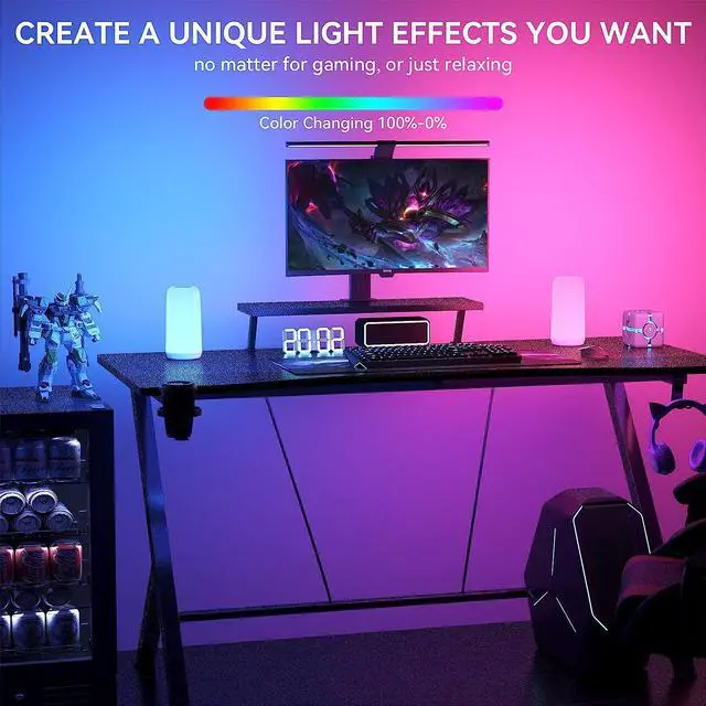 Alt view image 5 of 7 - Touch Bedside Table Lamp, [Sleek Design & RGB Mode] 3 Way Dimmable Small Lamp for Bedroom, LED Lamp with Warm White Lights, Multi-Color Smart Nightstand Lamp for for Living Room Home Gifts