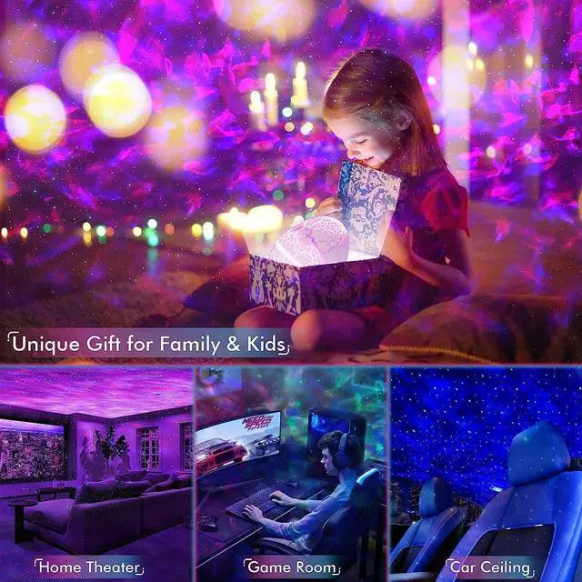 Alt view image 5 of 7 - Rossetta Galaxy Projector, Star Projector for Bedroom, Night Lights for Kids Room with White Noise, Bluetooth Speaker, Timer and Remote, Room Decor, Gifts for Girls, Boys, Adults, Christmas, Birthday