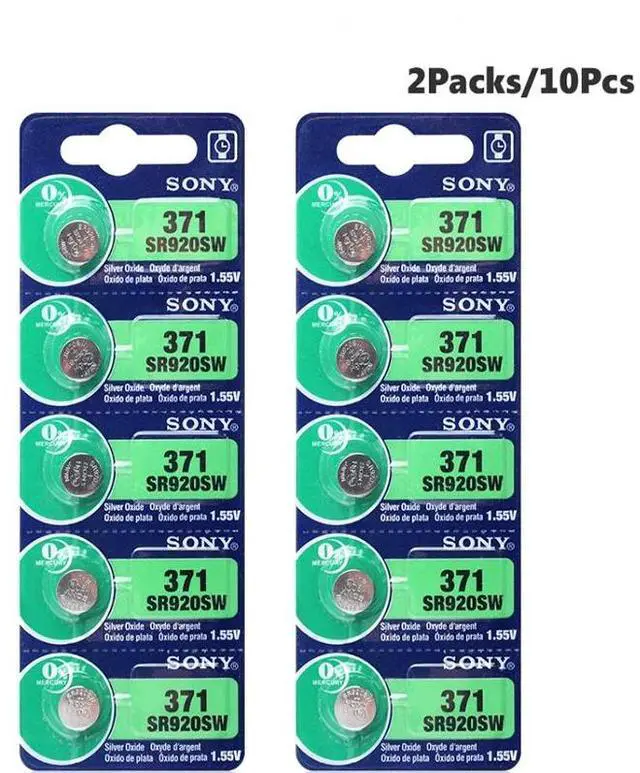 Main image of 10psc Sony 371 SR920SW 920 1.55V Watch Battery SR920SW 371 Button Coin Cell