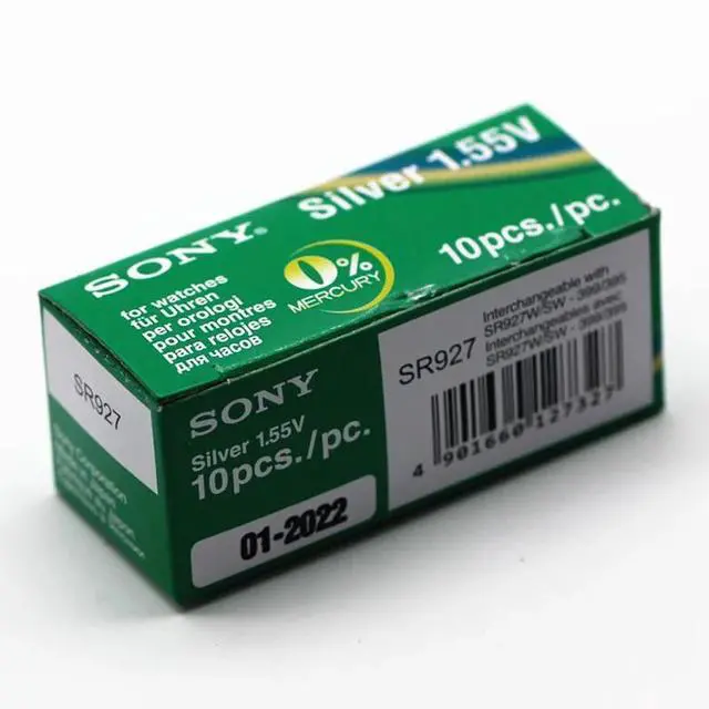 Alt view image 6 of 6 - 5PCS/lot SONY 395 SR927SW 1.55V Silver Oxide Button Cell Battery 399/395 LR927 AG7 for Watch Toys Single grain packing