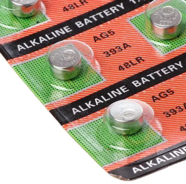 Alt view image 2 of 5 - 10PCS Alkaline Battery Button Coin Cell AG5 LR754 393 SR754 193 546 RW28 48 Hearing Aid Earphone Watch Batteries 95AD