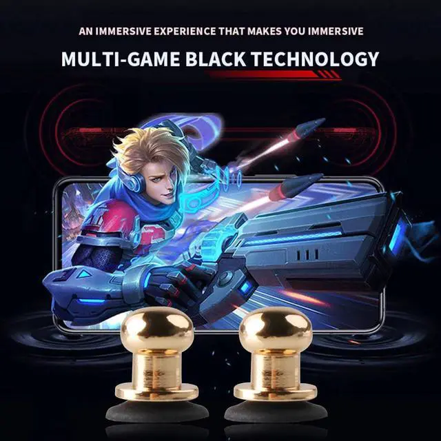 Alt view image 3 of 6 - Metal PUBG mobile phone screen trigger button suction cup, mobile game target button shooting, eating chicken game accessories