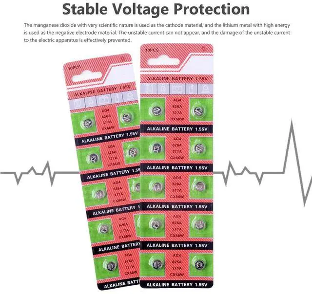 Alt view image 4 of 6 - 50PCS/ 5 Pack AG4 LR626 377A Button Batteries SR626 LR66 177 Cell Coin Alkaline Battery 1.55V   CX66W For Watch Toys Remote