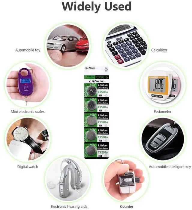 Alt view image 6 of 6 - 10pcs 3V CR 2016 CR2016 Lithium Button Battery LM2016 BR2016 DL2016 Cell Coin Batteries For Watch Electronic Toy Remote