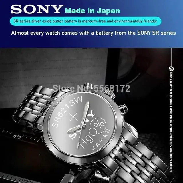 Alt view image 5 of 6 - 25Pcs/Lot SONY LONG LASTING AG1 364 LR621 164 531 SR60 SR621SW 1.55V Watch Battery Button Coin Cell Brand