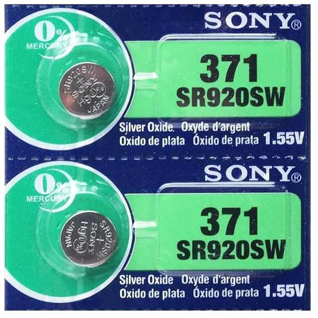 Alt view image 2 of 6 - 2pcs Sony 370 AG6 371 SR920SW 920 1.55V Watch Battery SR920SW 371 Button Coin Cell Batteries MADE IN JAPAN
