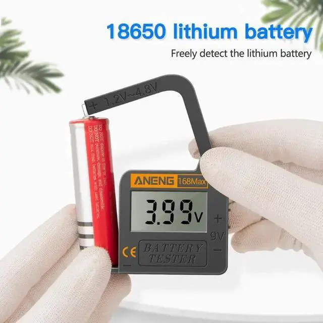 Alt view image 4 of 6 - 168Max Digital Lithium Battery Tester Battery Capacity Diagnostic Tool LCD Display Check AAA AA 6F22 9V CR2032 Button Battery